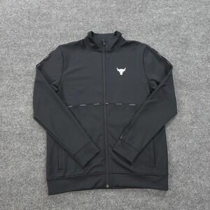 Under Armour Jacket Mens Medium Black Project Rock Full Zip Track Sweatshirt